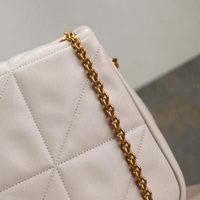 YSL 25S JAMIE 4.3 29 IN BLANC VINTAGE LAMBSKIN GOLD HARDWARE