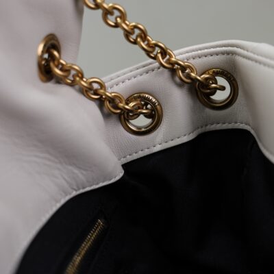 YSL 25S JAMIE 4.3 29 IN BLANC VINTAGE LAMBSKIN GOLD HARDWARE