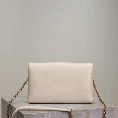 YSL 25S CALYPSO MINI 19 IN BLANC VINTAGE LAMBSKIN GOLD HARDWARE