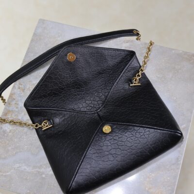 YSL 25S CALYPSO MINI 19 IN BLACK LAMBSKIN GOLD HARDWARE
