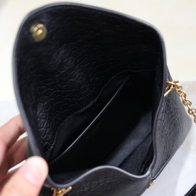 YSL 25S CALYPSO MINI 19 IN BLACK LAMBSKIN GOLD HARDWARE