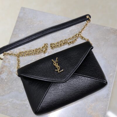 YSL 25S CALYPSO MINI 19 IN BLACK LAMBSKIN GOLD HARDWARE