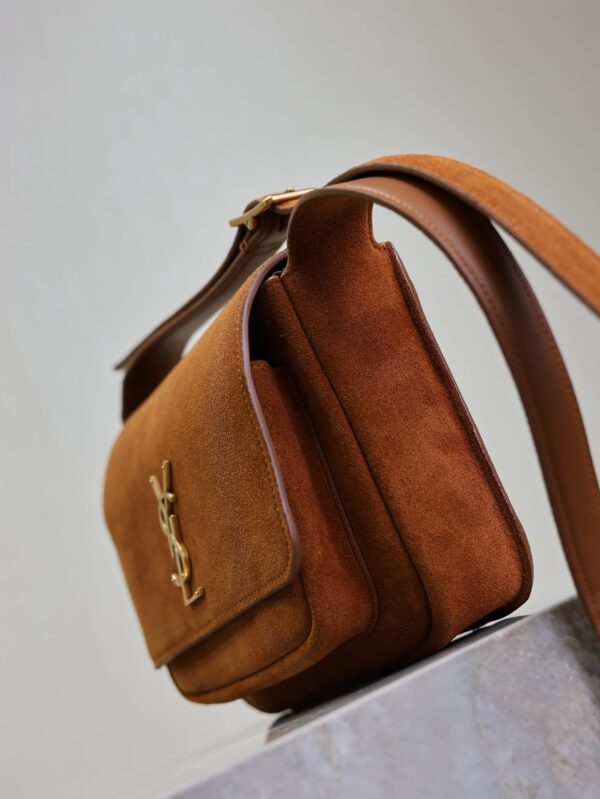 imgHD_f8c0bdc9_20250621_i1750488205842_2905_0_3_jpg YSL 25S NIKI SATCHEL 22 IN DARK CARAMEL SUEDE GOLD HARDWRE