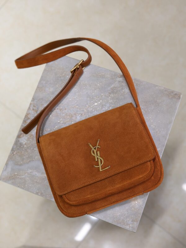 imgHD_f8c0bdc9_20250621_i1750488205869_435_0_5_jpg YSL 25S NIKI SATCHEL 22 IN DARK CARAMEL SUEDE GOLD HARDWRE