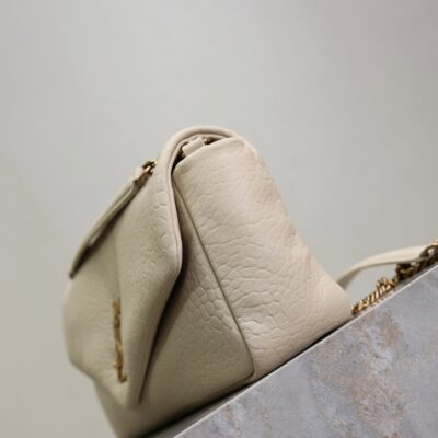 YSL 25S CALYPSO 30 IN IVORY GRAINED CALFSKIN GOLD HARDWARE