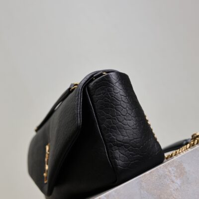 YSL 25S CALYPSO 30 IN BLACK GRAINED CALFSKIN GOLD HARDWARE