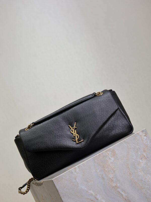 YSL 25S CALYPSO 30 IN BLACK GRAINED CALFSKIN GOLD HARDWARE