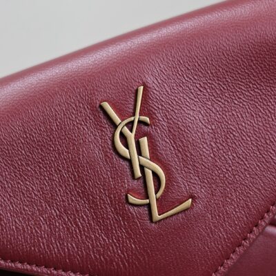 YSL 25S CALYPSO MINI 19 IN BURGUNDY CALFSKIN GOLD HARDWRE