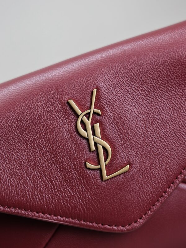 YSL 25S CALYPSO MINI 19 IN BURGUNDY CALFSKIN GOLD HARDWARE