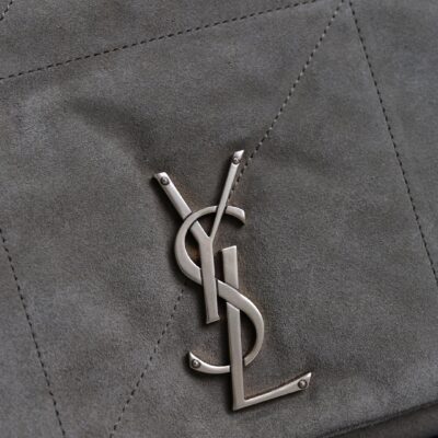 YSL 25S LARGE JAMIE 43 IN MUTED KHAKI SUEDE GOLD HARDWARE