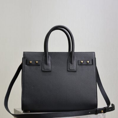 YSL 25S SAC DE JOUR GM 32 IN BLACK SUPPLE GRAINED CALFSKIN GOLD HARDWRE