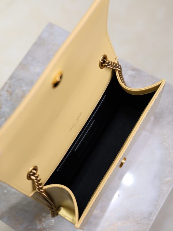 YSL 25S KATE BAG 20 IN GOLD METALLIC CALFSKIN GOLD HARDWARE