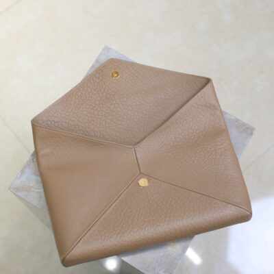 imgHD_f8c0bdc9_20250821_i1755767330697_8093_0_6_jpg YSL 25S CASSANDRE LARGE ENVELOPE POUCH 29 IN DARK TAUPE CALFSKIN GOLD HARDWRE