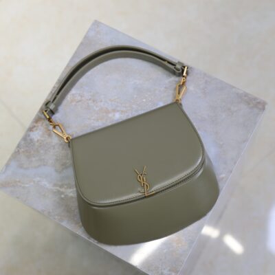 YSL 25S MINI VOLTAIRE 21 IN DEEP MUSK CALFSKIN SAINT LAURENT GOLD HARDWARE