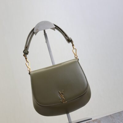 YSL 25S MINI VOLTAIRE 21 IN DEEP MUSK CALFSKIN SAINT LAURENT GOLD HARDWARE