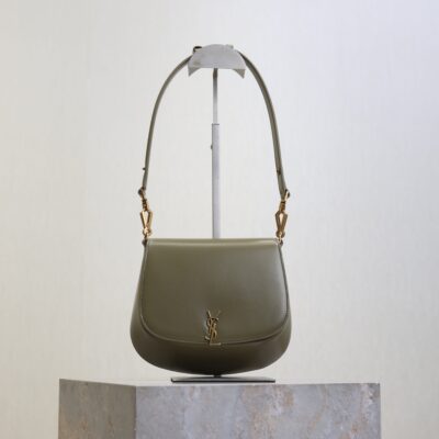 YSL 25S MINI VOLTAIRE 21 IN DEEP MUSK CALFSKIN SAINT LAURENT GOLD HARDWARE