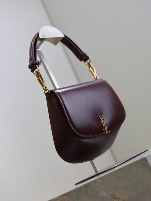 YSL 25S MINI VOLTAIRE 21 IN ROUGE CABERNET CALFSKIN SAINT LAURENT GOLD HARDWRE