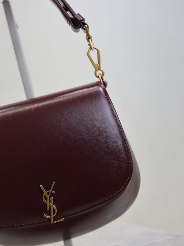 YSL 25S MINI VOLTAIRE 21 IN ROUGE CABERNET CALFSKIN SAINT LAURENT GOLD HARDWRE