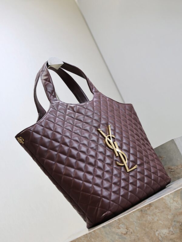 YSL 25S ICARE 27 IN ROUGE CABERNET QUILTED CALFSKIN GOLD HARDWARE