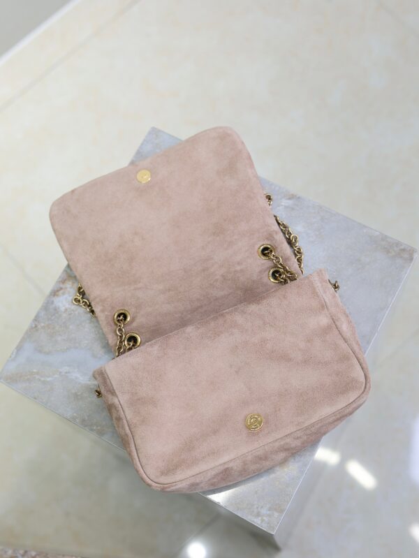 imgHD_f8c0bdc9_20250822_i1755851823473_2870_0_6_jpg YSL 25S JAMIE 4.3 MINI 20 IN DUSTY ROSE BEIGE SUEDE GOLD HARDWRE