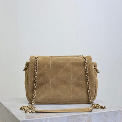 YSL 25S JAMIE 4.3 MINI 20 IN CARAMEL COGNAC SUEDE GOLD HARDWRE