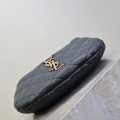 YSL 25S ICARINO 17 IN BLACK QUILTED CALFSKIN GOLD HARDWARE