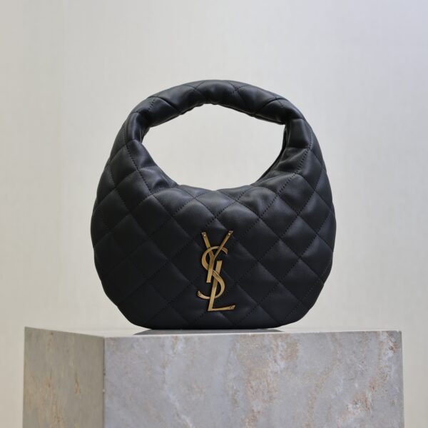 YSL 25S ICARINO 17 IN BLACK QUILTED CALFSKIN GOLD HARDWARE