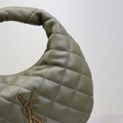 YSL 25S ICARE BABY 17 IN DARK OLIVE QUILTED CALFSKIN GOLD HARDWARE