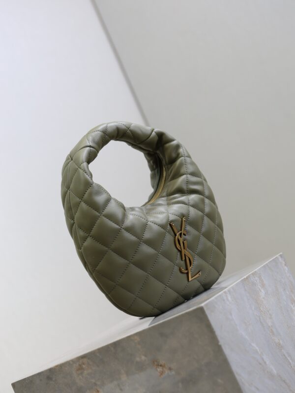 YSL 25S ICARE BABY 17 IN DARK OLIVE QUILTED CALFSKIN GOLD HARDWARE
