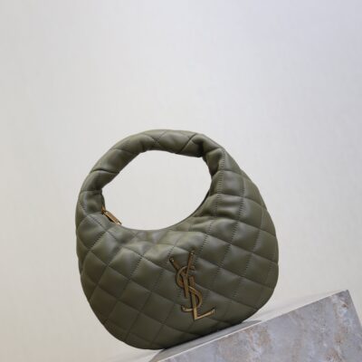 YSL 25S ICARE BABY 17 IN DARK OLIVE QUILTED CALFSKIN GOLD HARDWARE