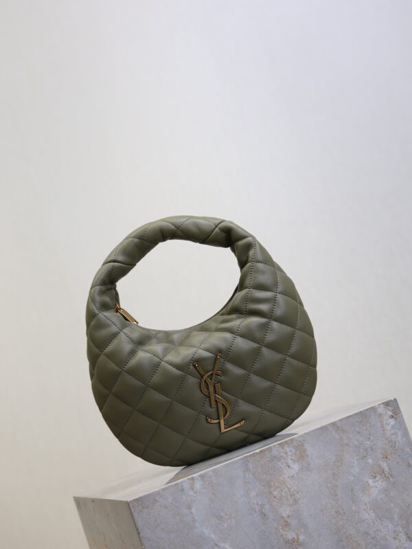 YSL 25S ICARE BABY 17 IN DARK OLIVE QUILTED CALFSKIN GOLD HARDWARE