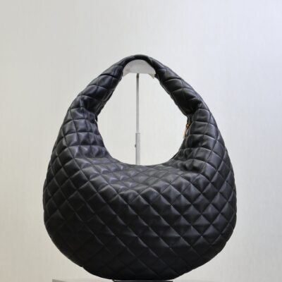 YSL 25S ICARE HOBO 44 IN BLACK QUILTED CALFSKIN GOLD HARDWARE