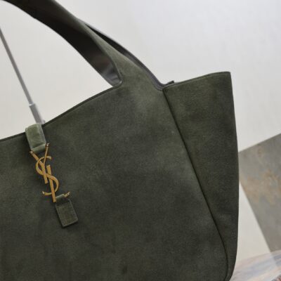 imgHD_f8c0bdc9_20250903_i1756883486577_185_0_4_jpg YSL 25S LE 5 À 7 BEA 50 IN DARK OLIVE SUEDE GOLD HARDWRE