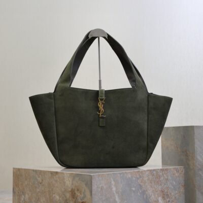 imgHD_f8c0bdc9_20250903_i1756883489064_9556_0_0_jpg YSL 25S LE 5 À 7 BEA 50 IN DARK OLIVE SUEDE GOLD HARDWRE