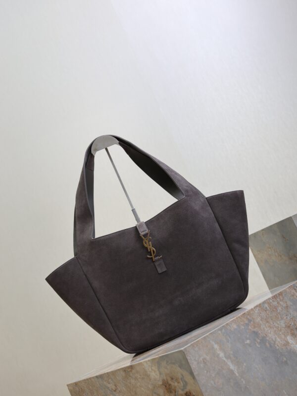 imgHD_f8c0bdc9_20250903_i1756883667587_3456_0_1_jpg YSL 25S LE 5 À 7 BEA 50 IN DARK GRAY SUEDE GOLD HARDWRE