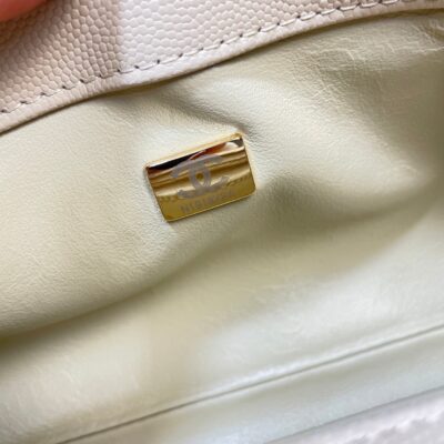 CHANEL 26S COCO HANDLE BAG 32 IN BEIGE CAVIAR CALFSKIN