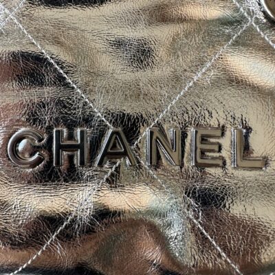 CC MINI 20 BAG IN SILVER METALLIC LAMBSKIN