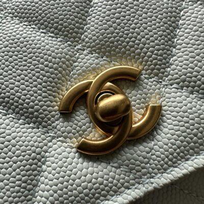 CHANEL 25S CLASSIC WALLET ON CHAIN 19 IN MINT GREEN PASTEL LAMBSKIN WITH GOLD HARDWARE