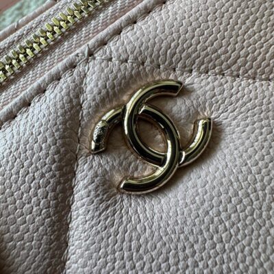 CHANEL 25S VANITY BAG 17 IN LIGHT PINK CAVIAR LEATHER WITH GOLD HARDWARE