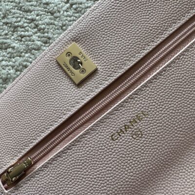 CHANEL 25S MINI FLAP BAG 19 IN LIGHT PINK CAVIAR LEATHER