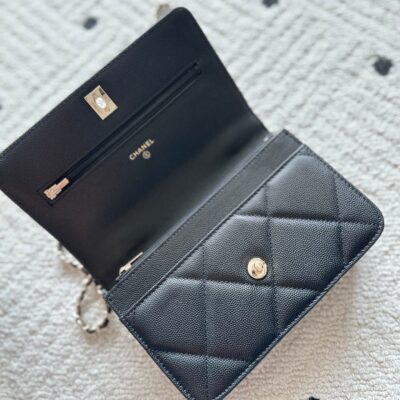 CHANEL 25S MINI FLAP BAG 19 IN BLACK CAVIAR LEATHER