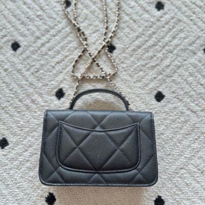 CHANEL 25S MINI FLAP BAG 19 IN BLACK CAVIAR LEATHER