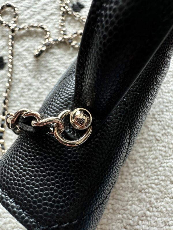 CHANEL 25S MINI FLAP BAG 19 IN BLACK CAVIAR LEATHER