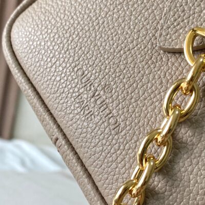SPEEDY BANDOULIÈRE 20 IN TAUPE BROWN AND WHITE MONOGRAM EMPREINTE LEATHER