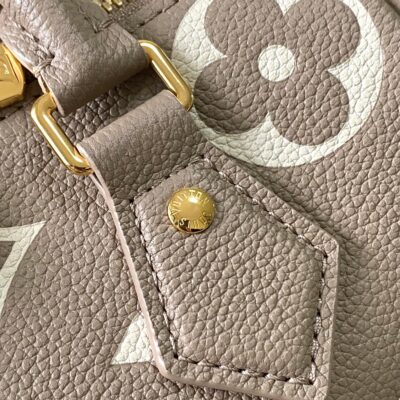 SPEEDY BANDOULIÈRE 20 IN TAUPE BROWN AND WHITE MONOGRAM EMPREINTE LEATHER