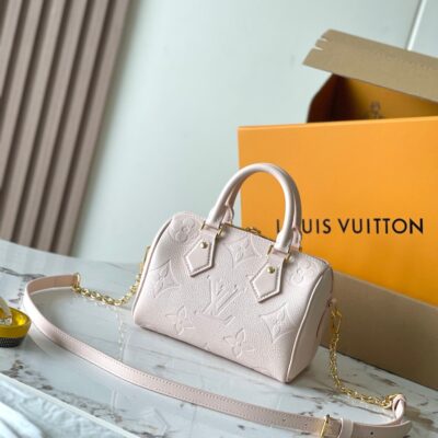 SPEEDY BANDOULIÈRE 20 IN LIGHT PINK MONOGRAM EMPREINTE LEATHER