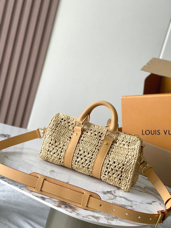 img_1578ca1d_20240730_a1722277733119_0251_jpg KEEPALL BANDOULIÈRE 25 IN BEIGE CROCHETED RAFFIA AND CALFSKIN TRIM