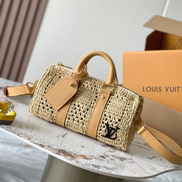 img_1578ca1d_20240730_a1722277733122_5335_jpg KEEPALL BANDOULIÈRE 25 IN BEIGE CROCHETED RAFFIA AND CALFSKIN TRIM