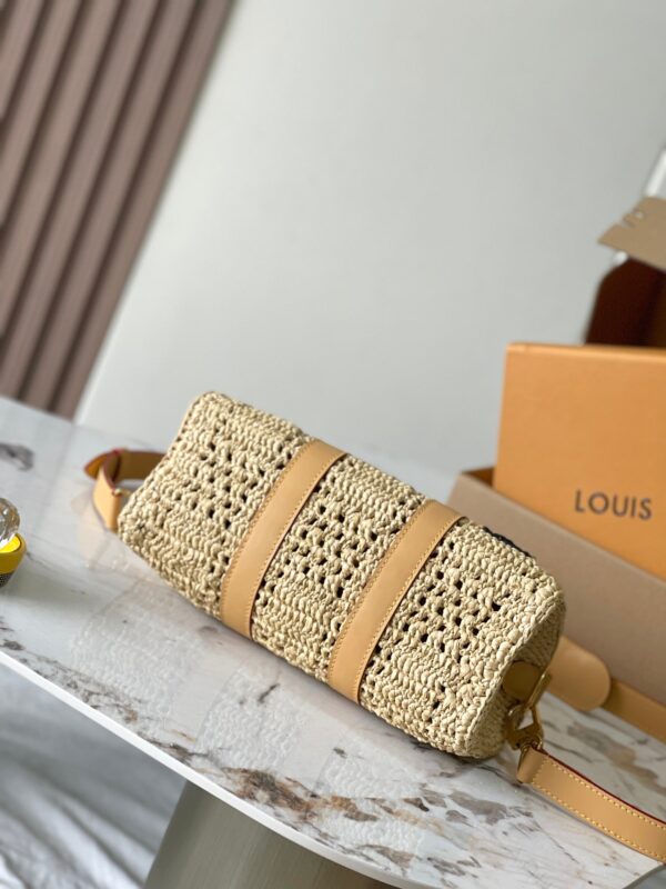 img_1578ca1d_20240730_a1722277733398_3016_jpg KEEPALL BANDOULIÈRE 25 IN BEIGE CROCHETED RAFFIA AND CALFSKIN TRIM