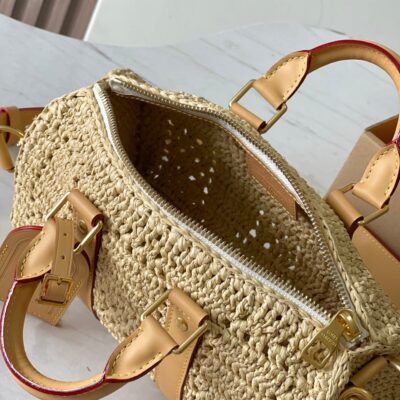 img_1578ca1d_20240730_a1722277734836_0128_jpg KEEPALL BANDOULIÈRE 25 IN BEIGE CROCHETED RAFFIA AND CALFSKIN TRIM